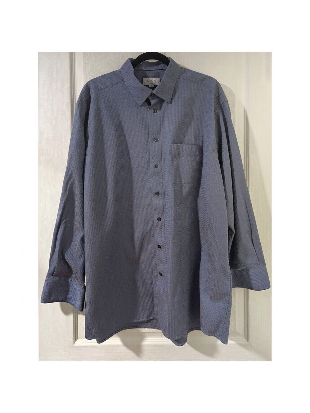 Eton | Classic Fit Blue Jacquard Woven Dress Shirt (XXL 46/18)